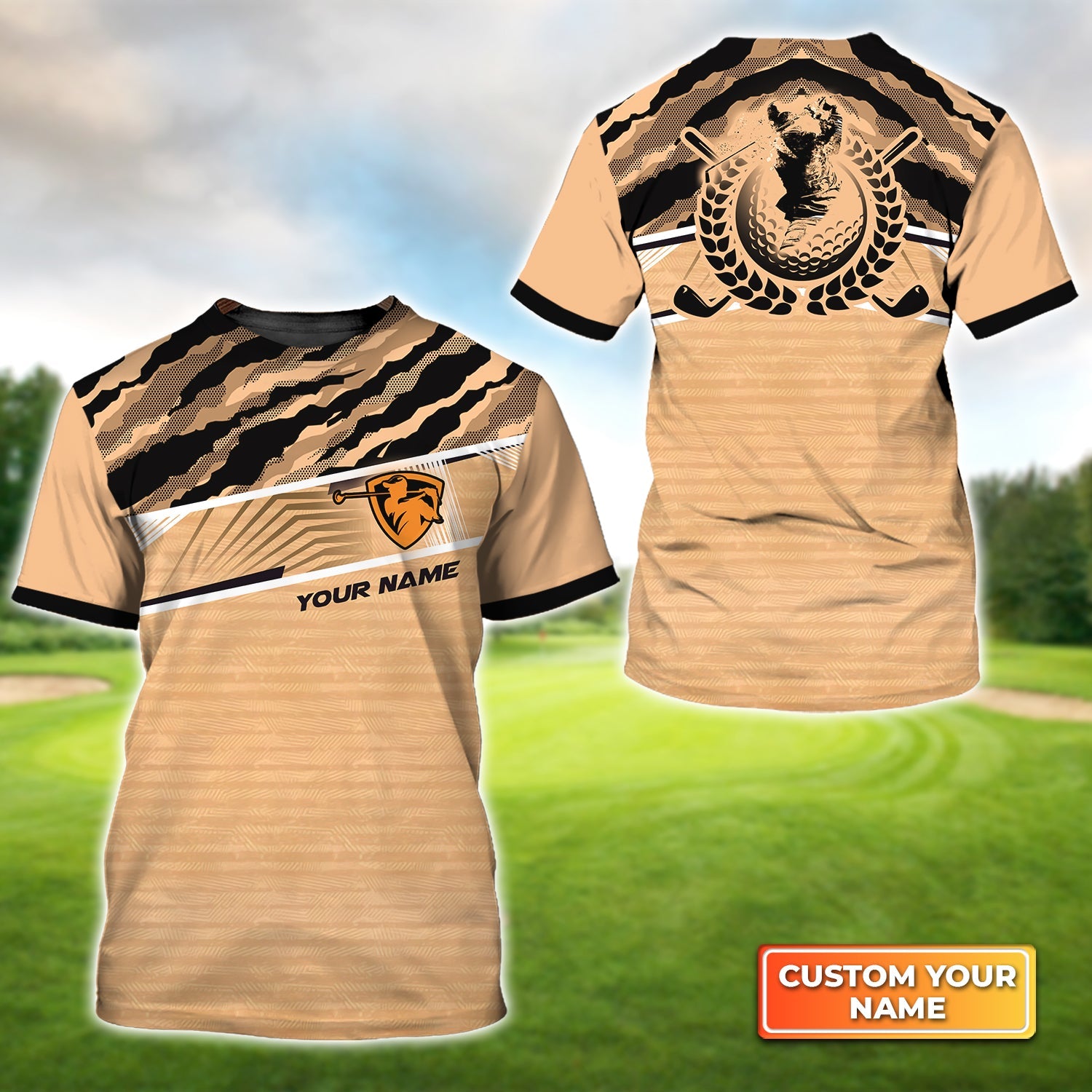 Golfling Lover Design with Camo Pattern Apparel Personalized Name 3D Tshirt Gift For Golfer