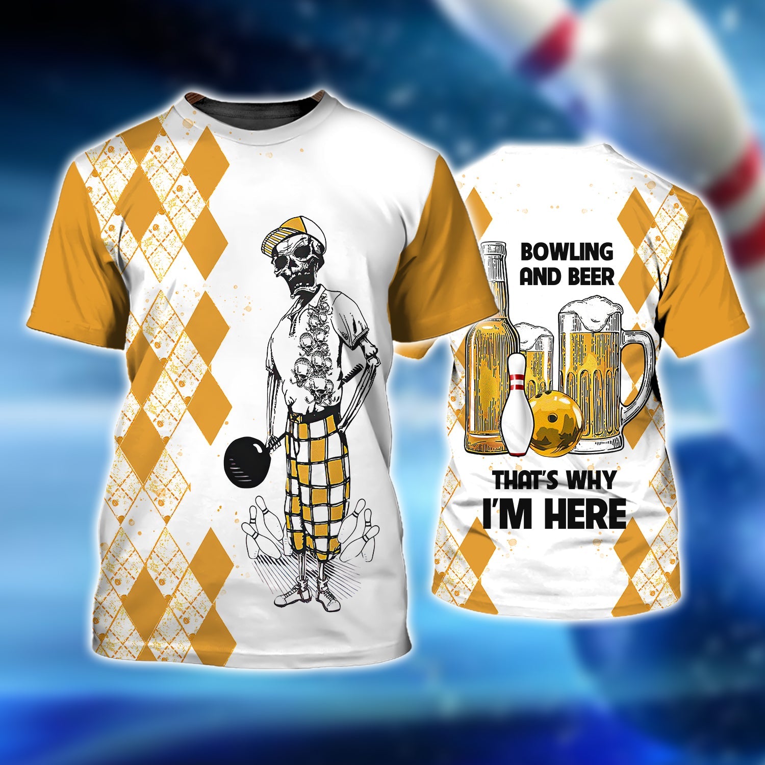 Bowling And Beer That's Why I'm Here 3D Tshirt