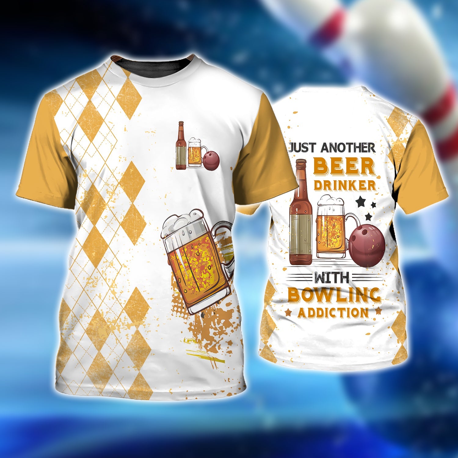 Just Another Beer Drinker with a Bowling Problem 3D Tshirt