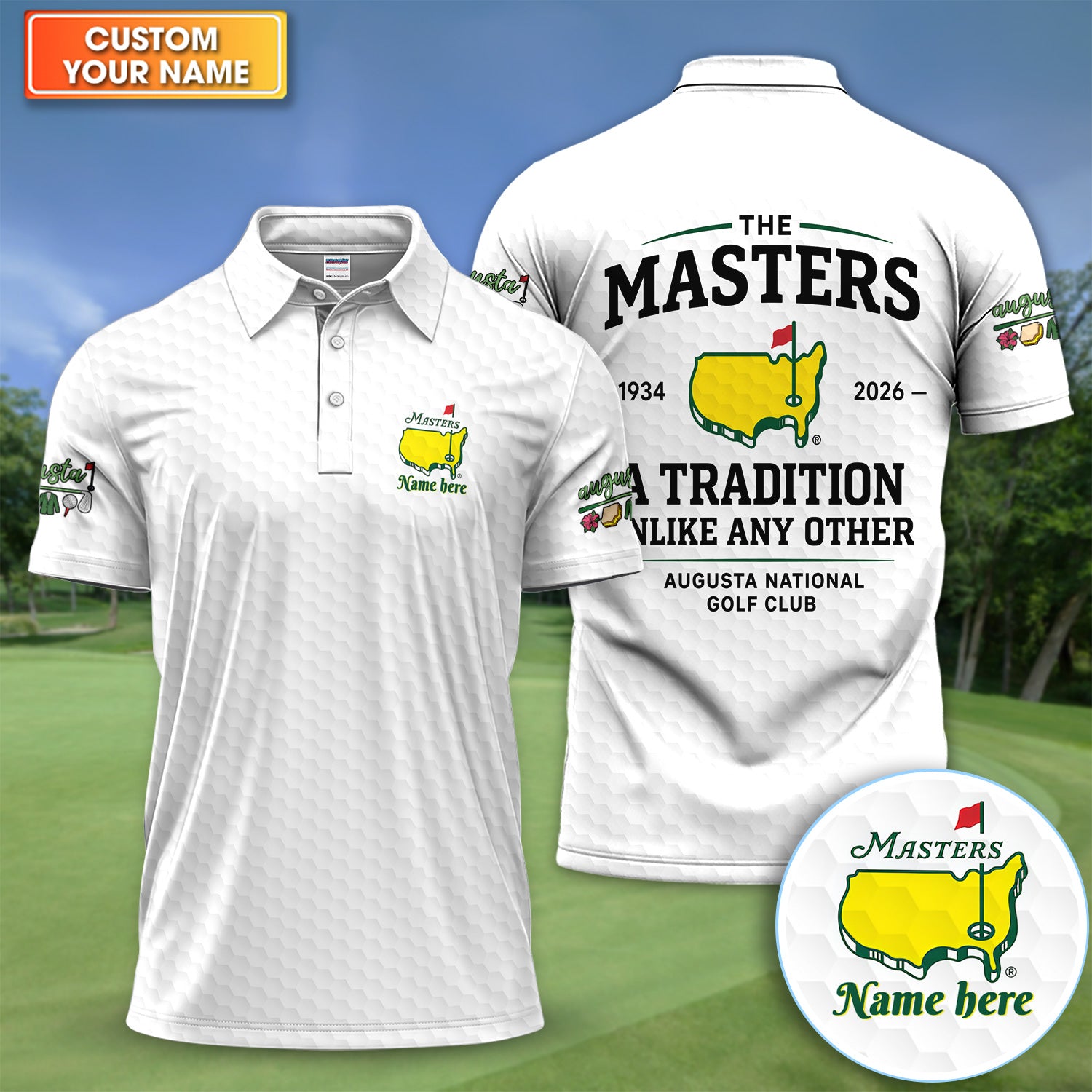 Personalized Classic Masters Augusta Golf Pattern Shirt, Custom Name Masters Golf Shirt For Men, Golf Lover Gift