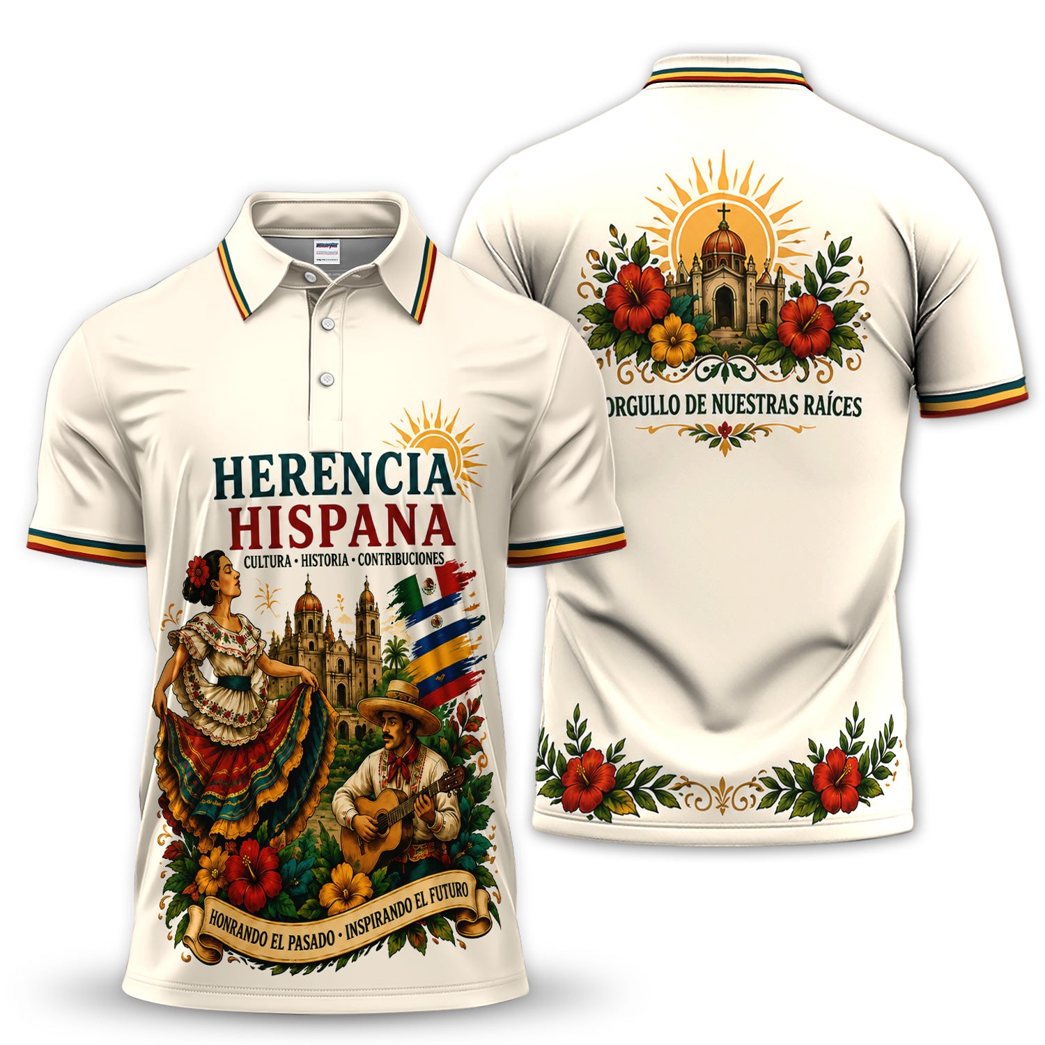 Hispanic Heritage Polo Shirt for Men – Honoring the Past, Inspiring the Future Cultural Pride Polo