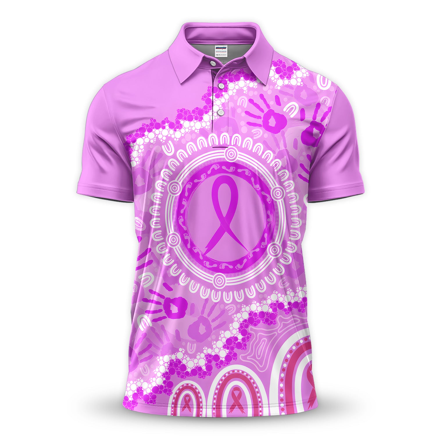 Breast Cancer Awareness Polo Shirt for Men – Pink Ribbon Unity Support Shirt