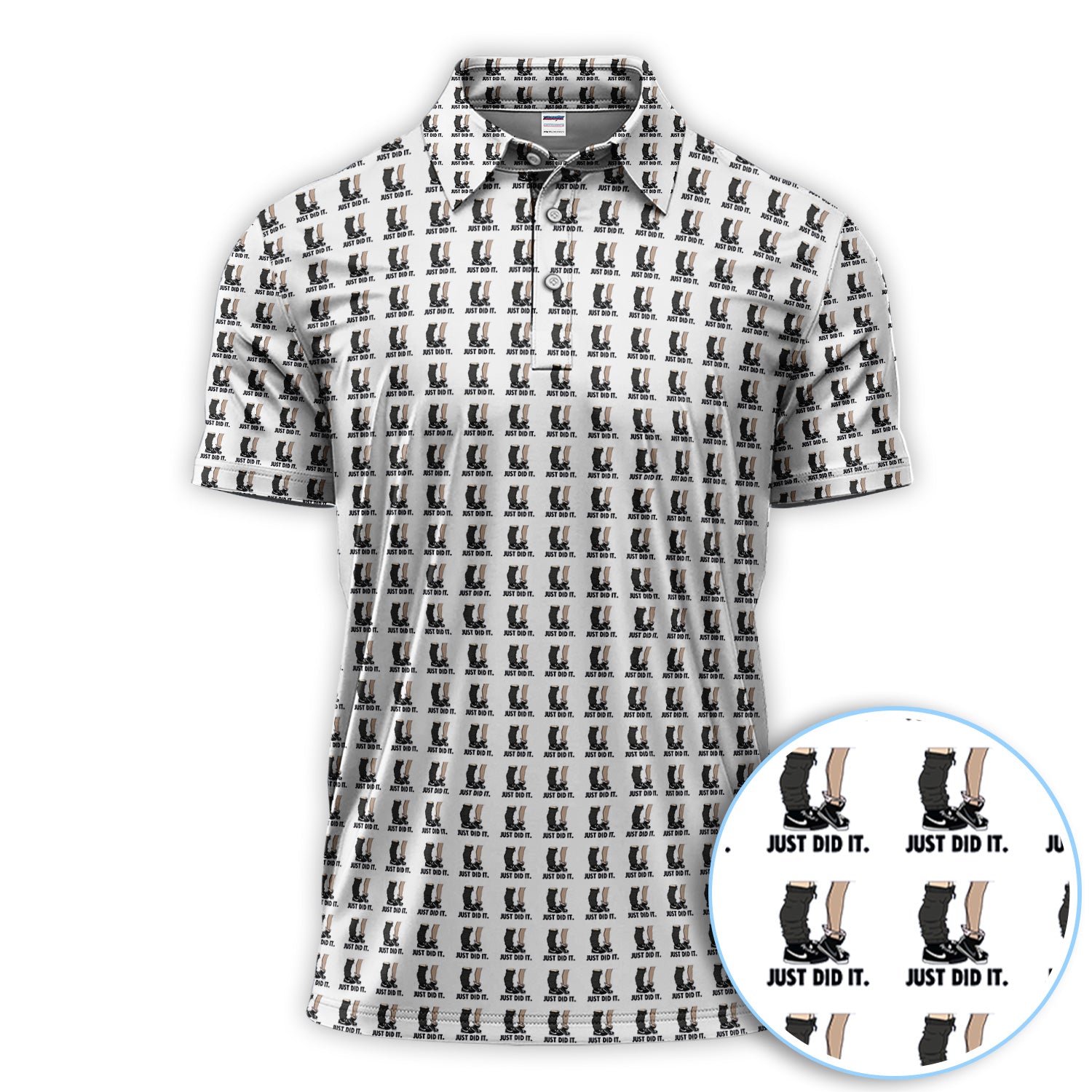Just Did It Pattern Golf Polos, Funny Golf Shirt For Men, Golf Gift For Golfer