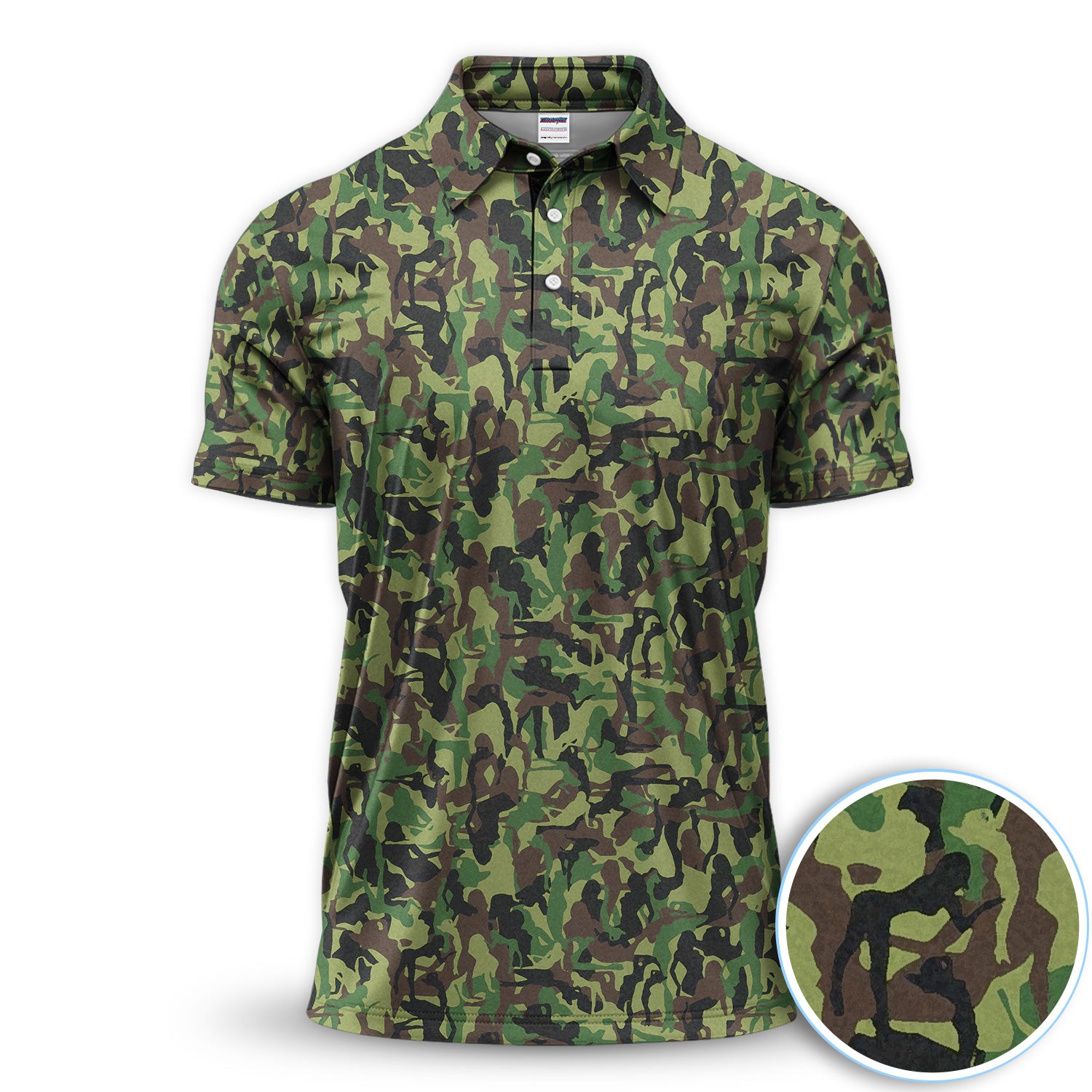 Classic Camouflage Golf Pattern Shirt, Camo Golf Shirt For Men, Military Style Golf Gift