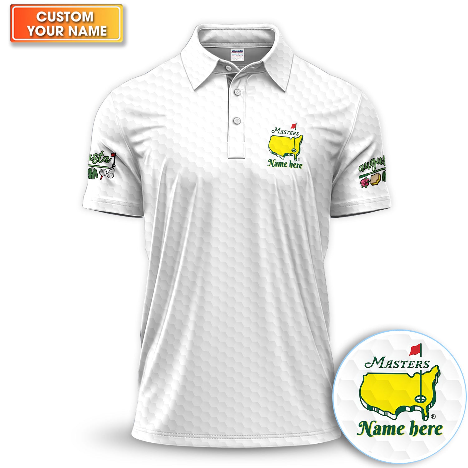 Personalized Classic Masters Augusta Golf Pattern Shirt, Custom Name Masters Golf Shirt For Men, Golf Lover Gift