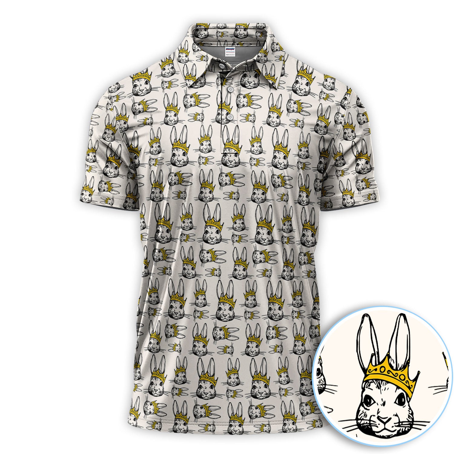 Easter Bunny Pattern Golf Polos, Easter Day Shirt For Golfer, Golf Gift For Men