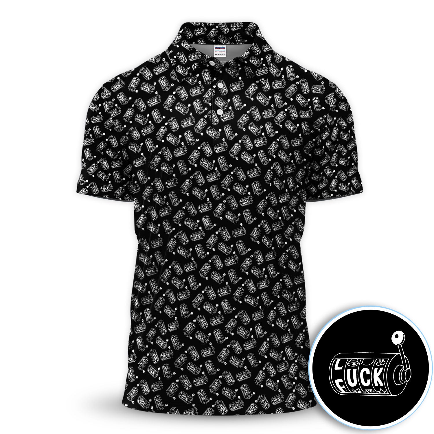 Funny Slot Machine Golf Pattern Shirt, Casino Gambling Golf Shirt For Men, Lucky Player Gift