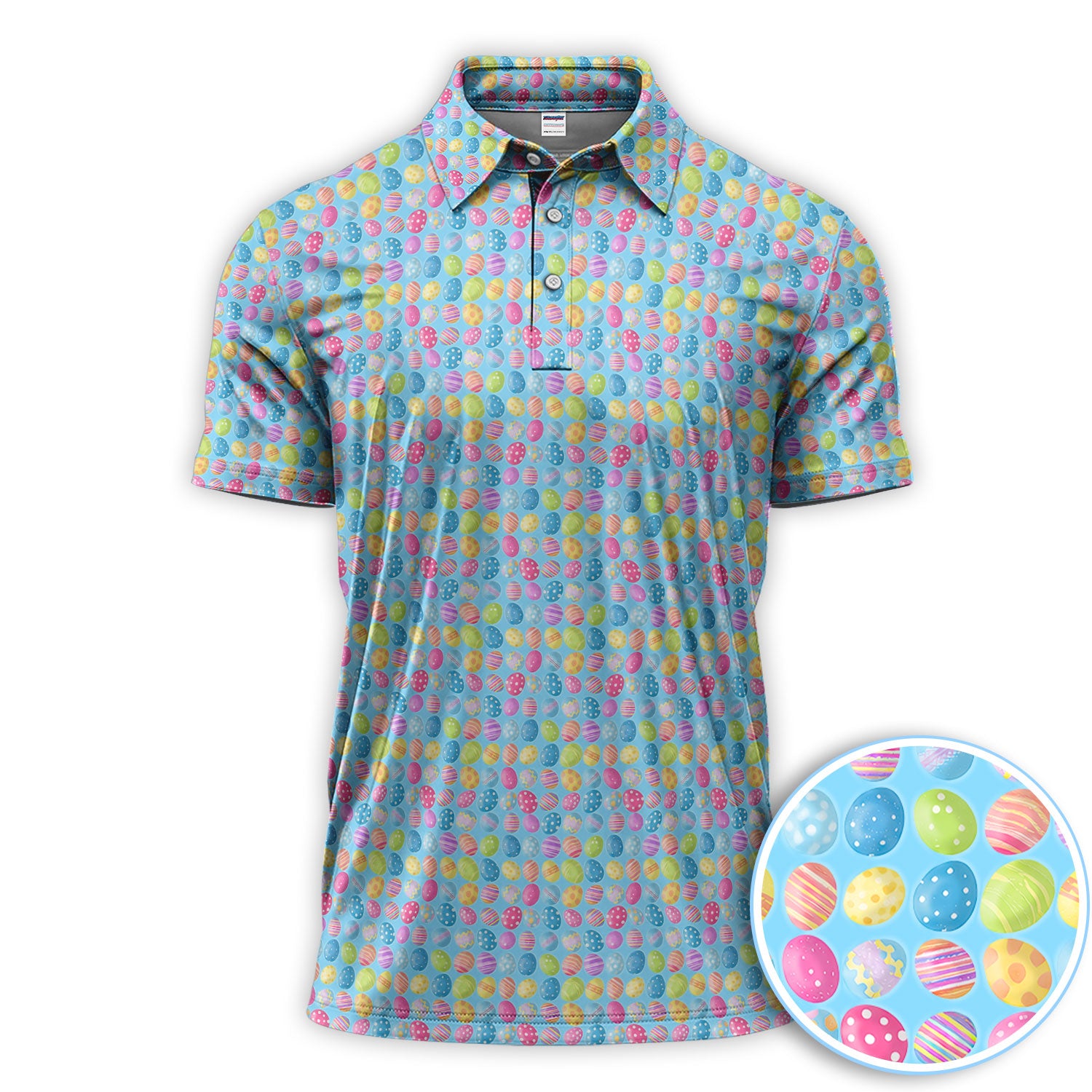 Easter Egg Golf Pattern Shirt For Men, Funny Easter Golf Polo Shirt, Golf Gift For Golfer