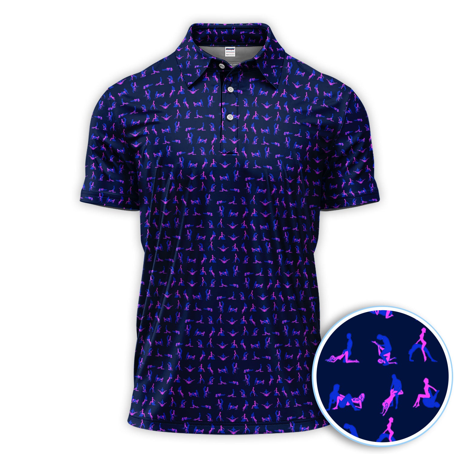 Abstract Silhouette Pattern Golf Polos, Modern Art Sexy Golf Shirt For Golfer, Golf Gift For Men