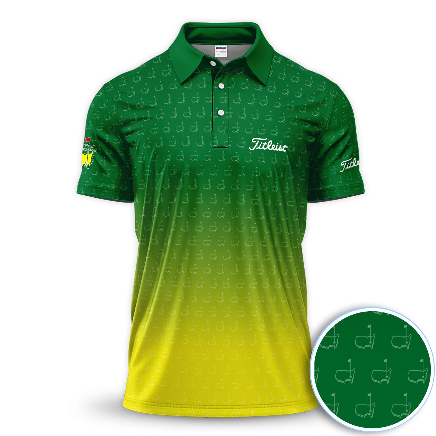Masters Golf Pattern Shirt, Green Golf Polo Shirt For Men, Tournament Golfer Gift