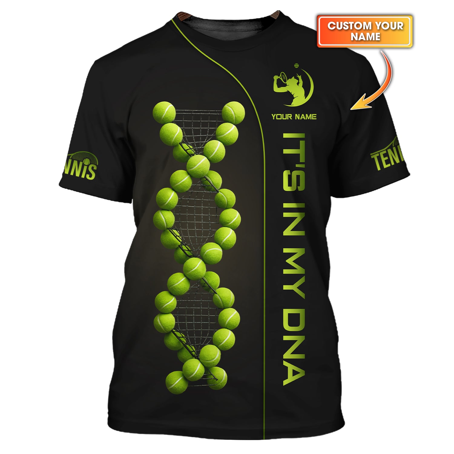 Custom Tennis Shirt, Tennis Polo, It's In My DNA Design, Tennis Team Shirts, Gifts for Tennis Players