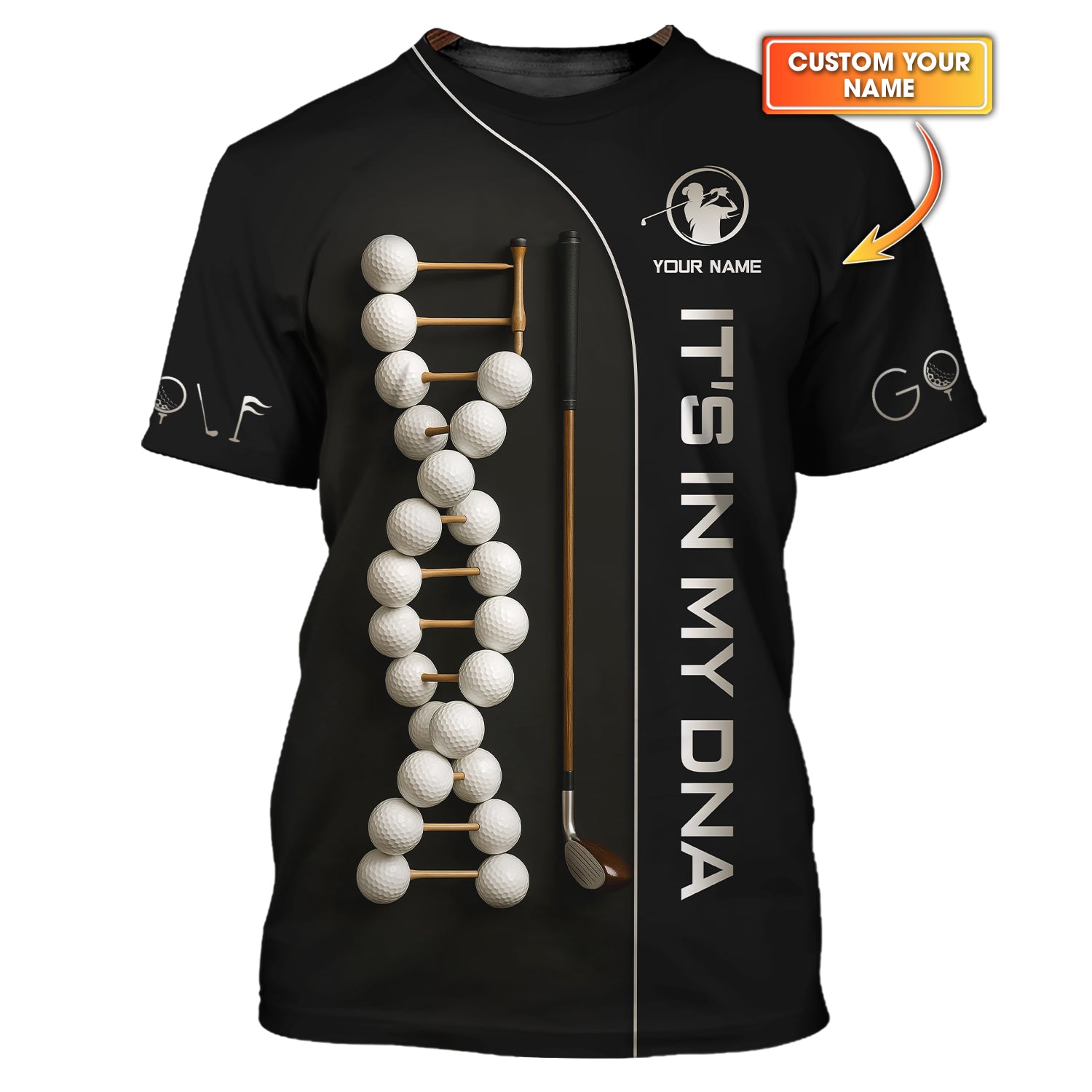 Custom Golf Shirt, It's In My DNA, Best Golf Polo Shirt, Father's Day Golf Gifts