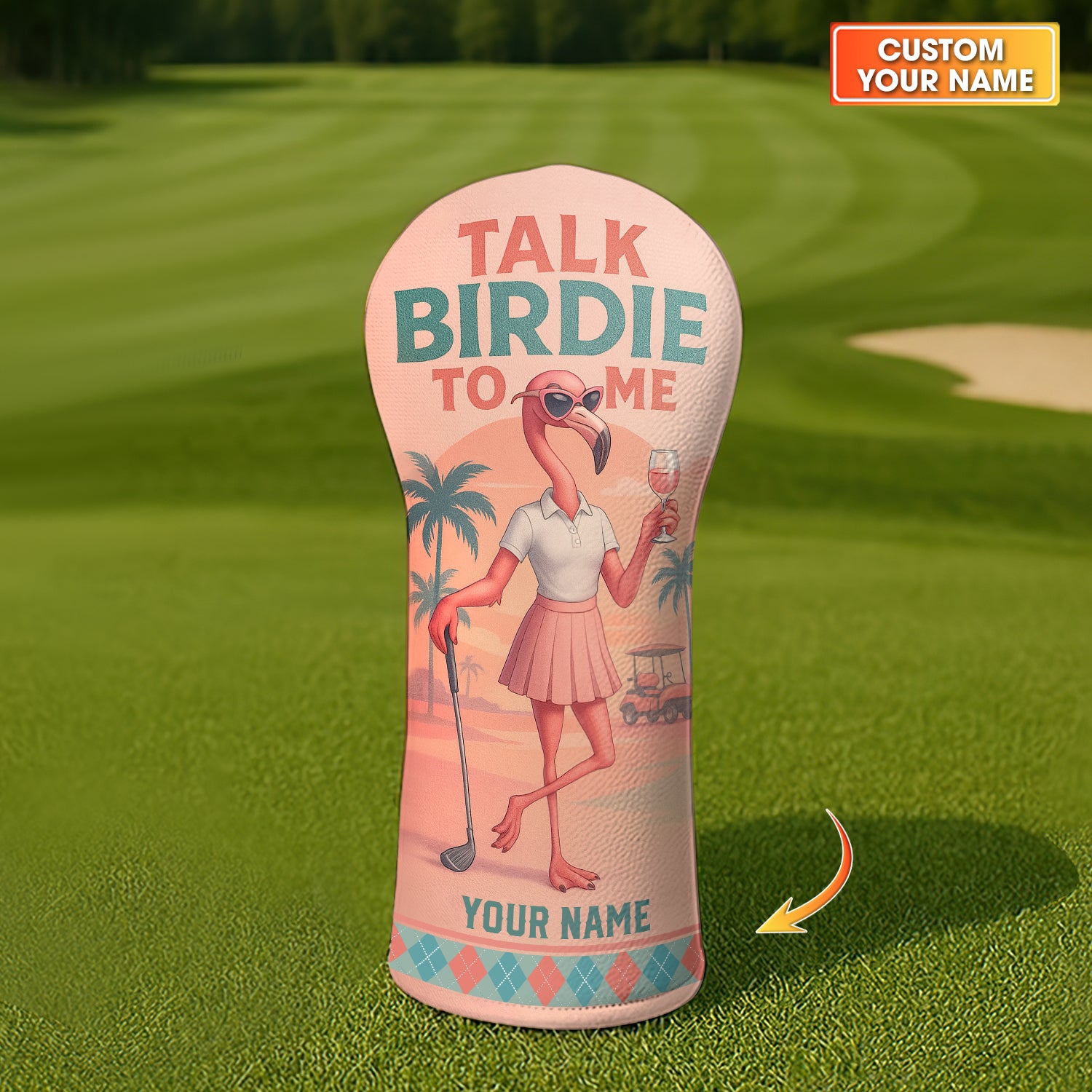 Personalized Golf Headcovers, Flamingo Golf Head Cover, Golf Gift For Golfers