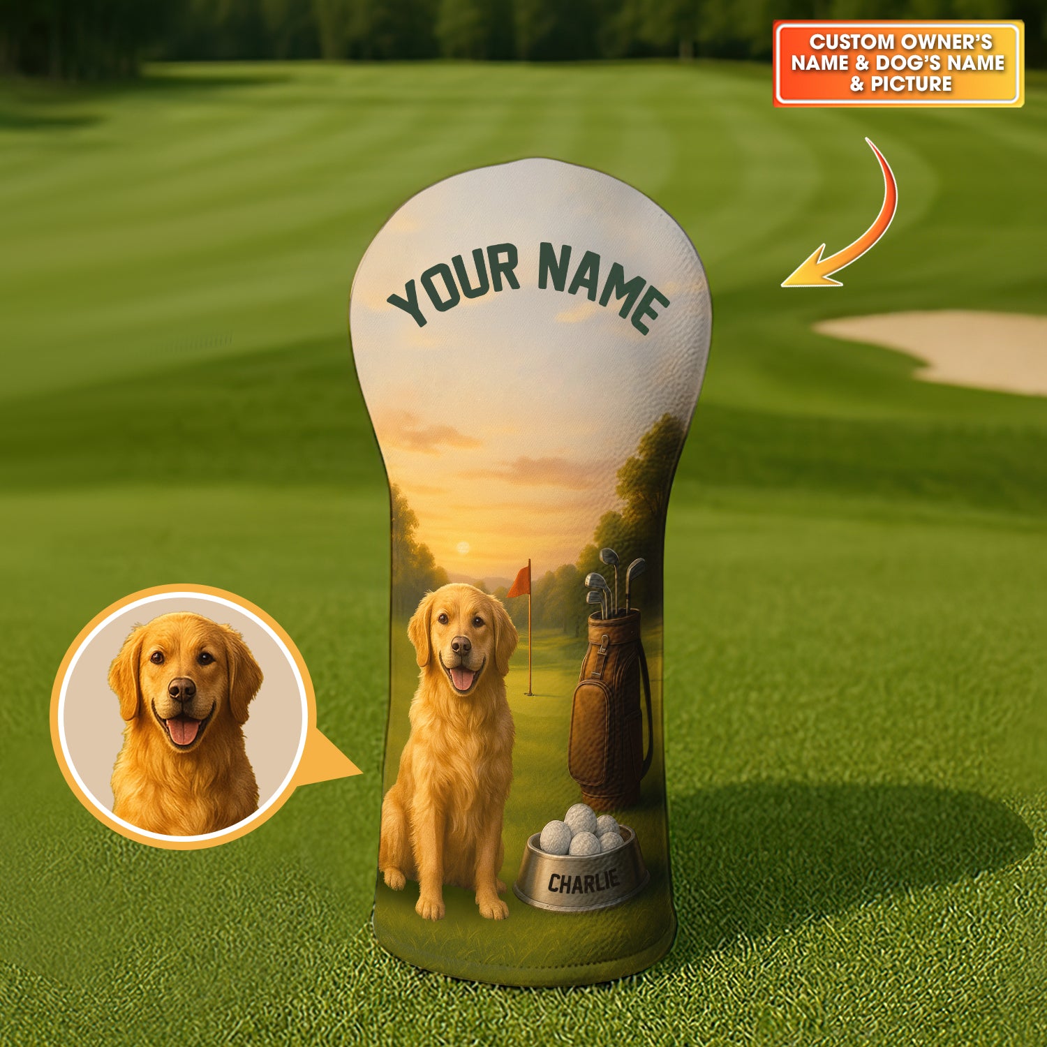 Personalized Pet Photo And Name, Golf Head Covers, Custom Golf Head Cover, Best Gift For Golfers