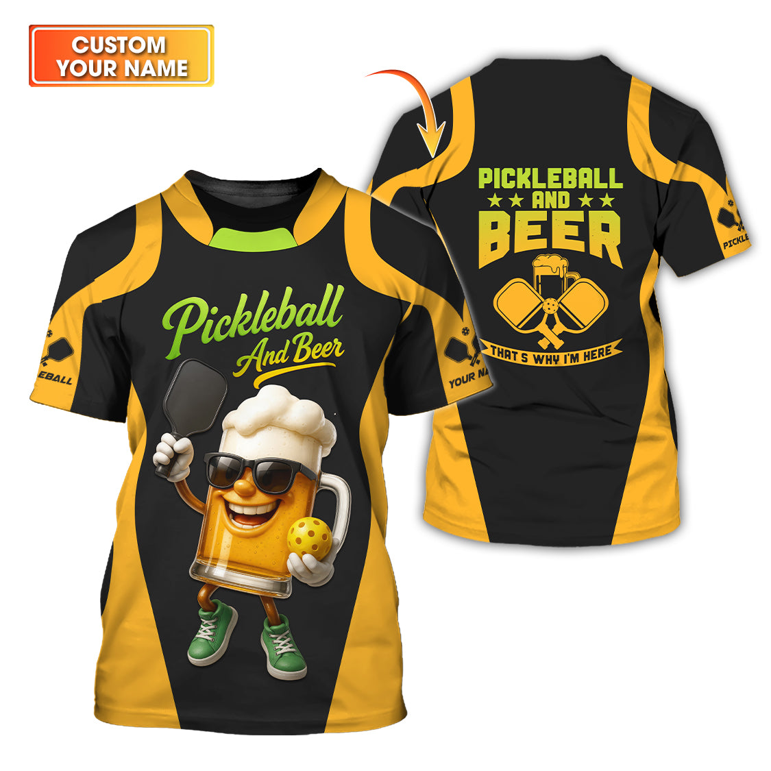 Pickleball And Beer Funny Pickleball Shirts, Custom Pickleball Shirt Gift For Pickleball Player