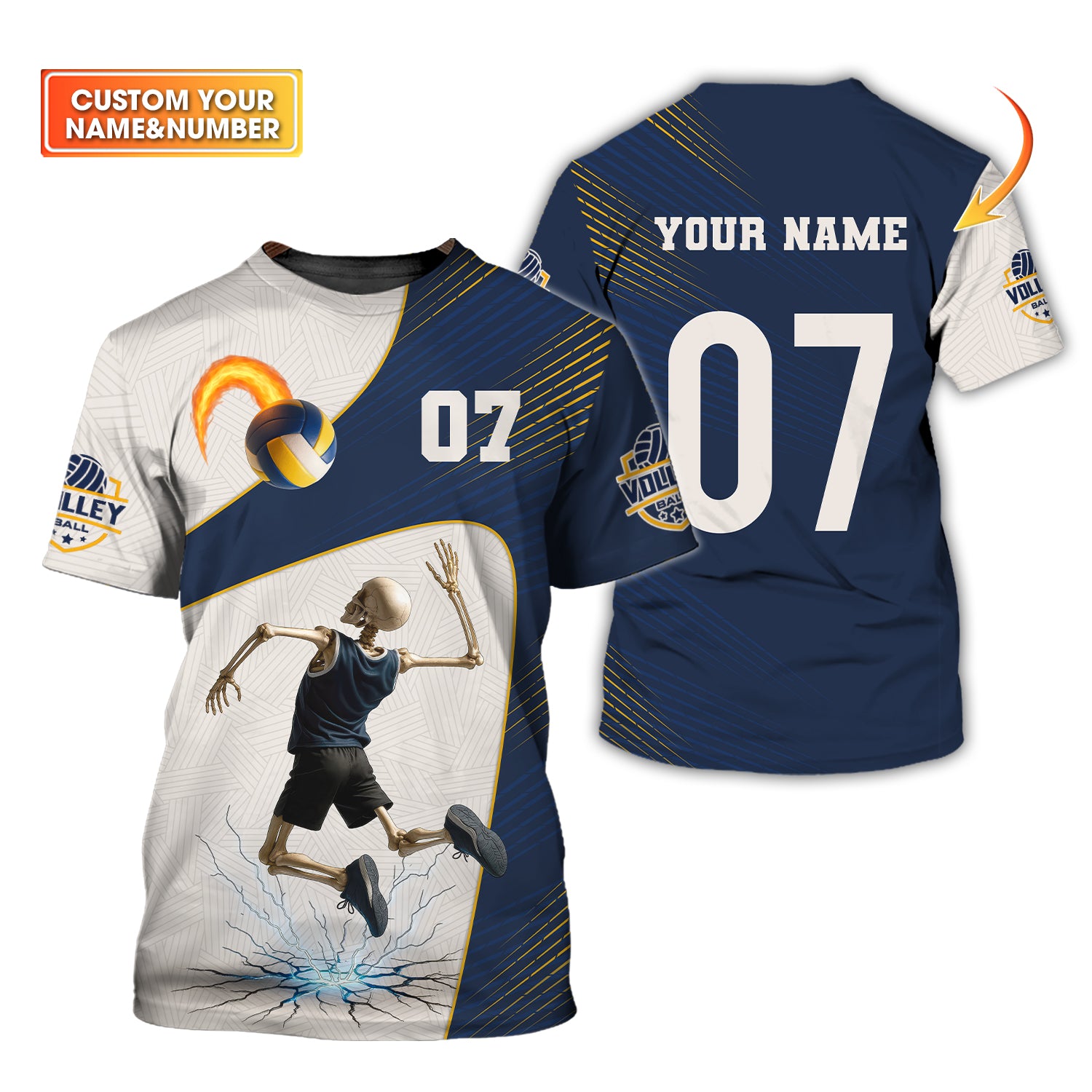 Custom Volleyball Jerseys, Skeleton Volleyball T Shirt, Volleyball Player Gift