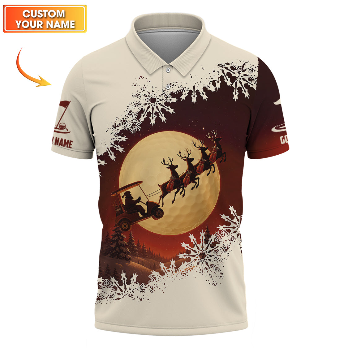 Personalized Christmas Golf Shirt, Xmas Golf Shirt With Custom Name, Crazy Golf Shirt For Men
