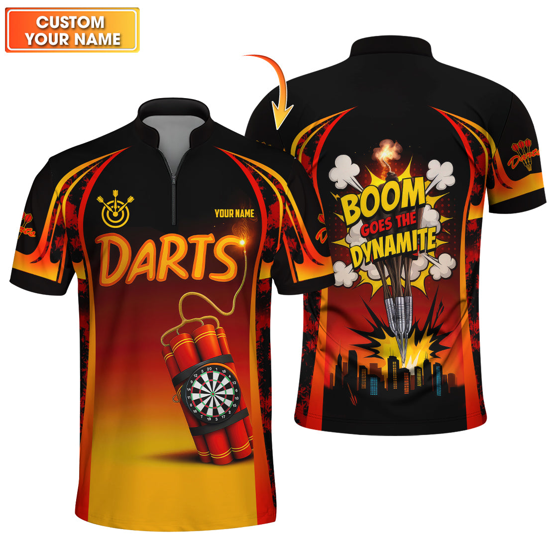 Personalized Dart Jerseys, Boom Goes The Dynamite Dart Shirt, Gift For Darts Players