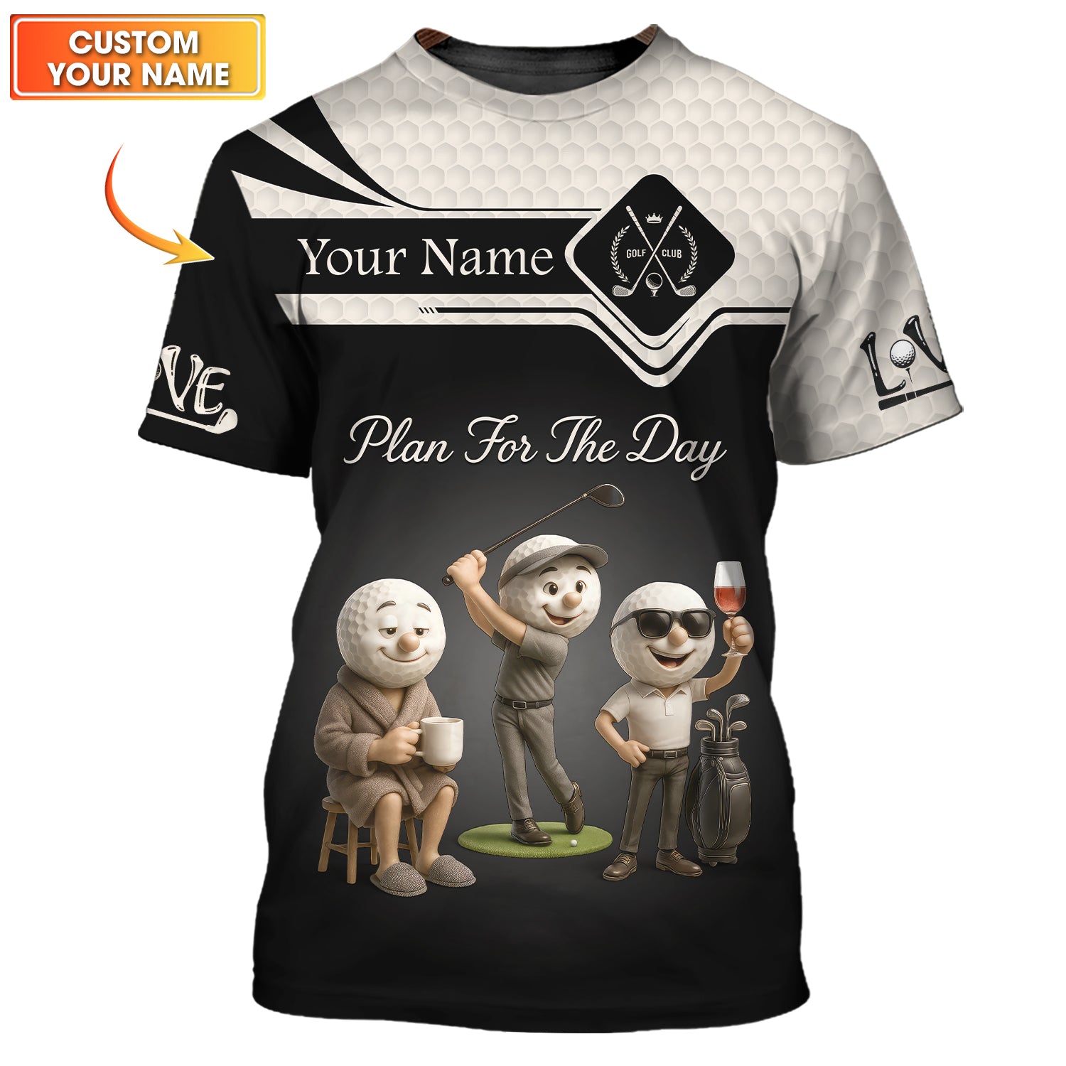 Golf Ball Custom Polo Shirts Golf Club, Team Golf Polos, Golf Shirts Gifts For Men