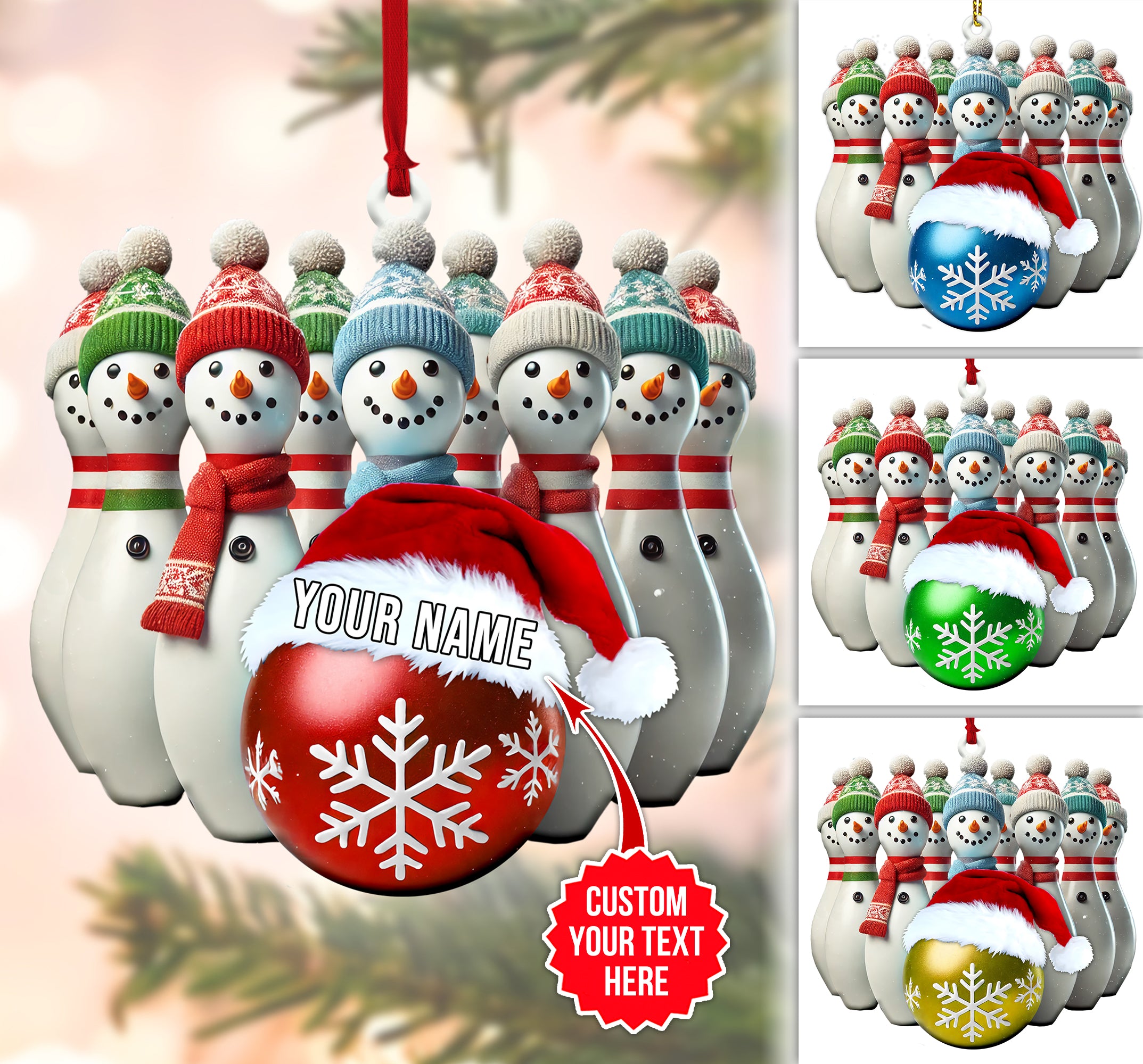 Custom Bowling Ball, Custom Bowling Ball Ornaments, Gift For Bowling Lovers