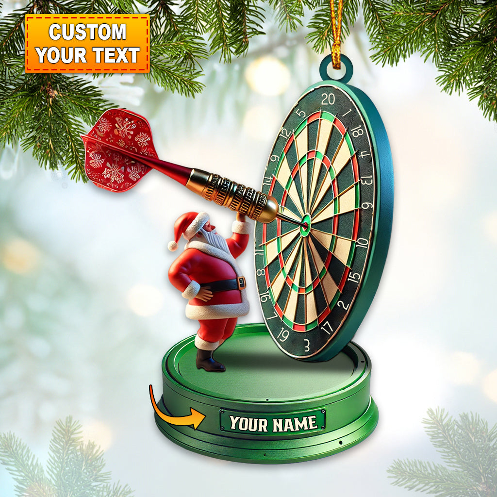 Personalized Santa Dartboard Ornament – Custom Name Christmas Decoration for Dart