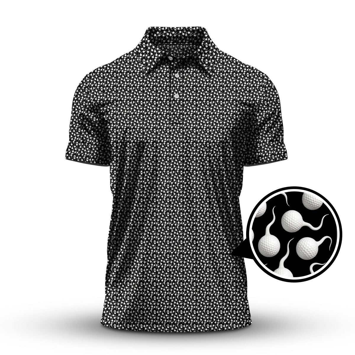 Funny Golf Shirt, Pattern Golf Balls Polos For Men, Crazy Golf Shirts For Golfers
