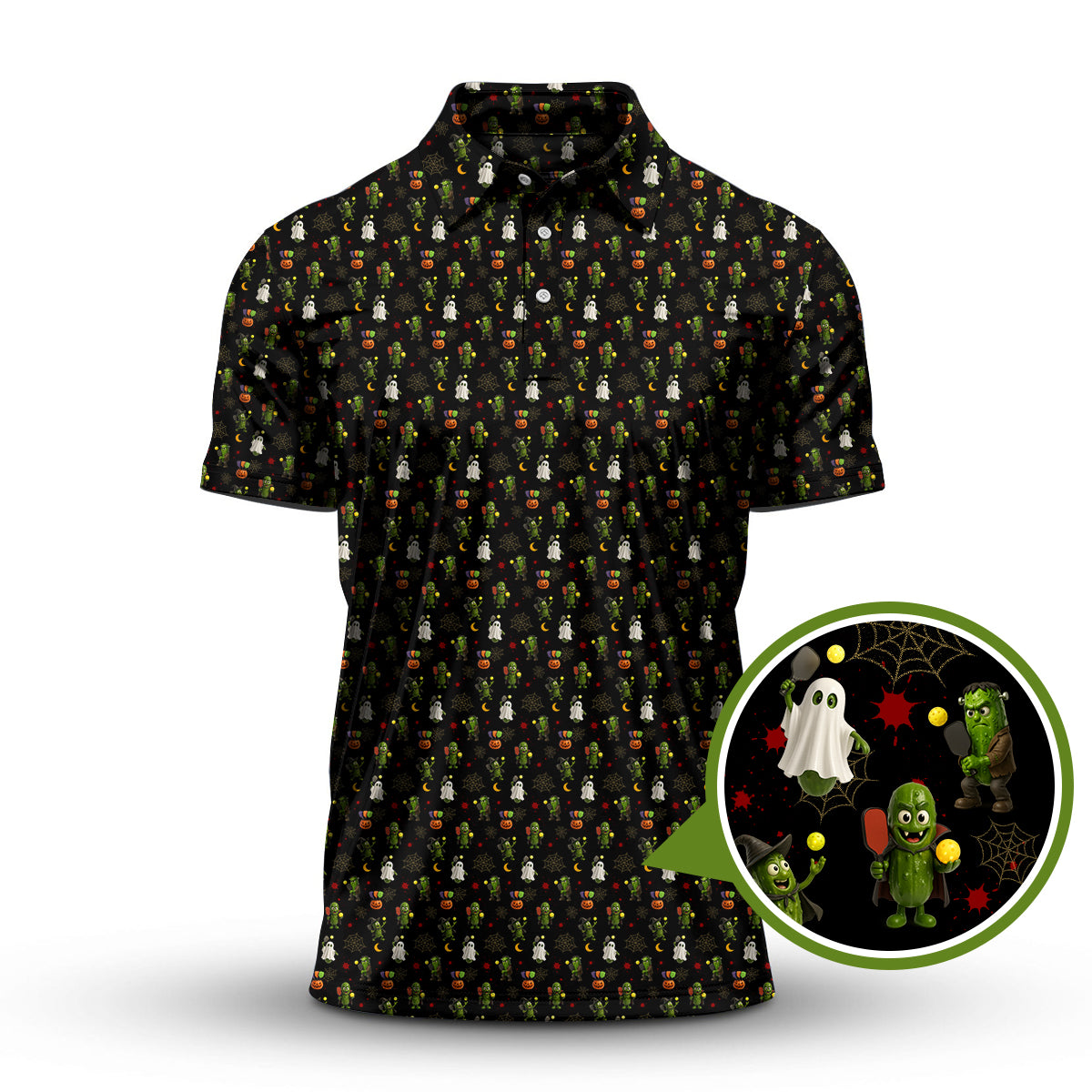 Halloween Pickleball Shirt, Funny Spooky Pickleball Pattern Shirt, Gift For Pickleball Player