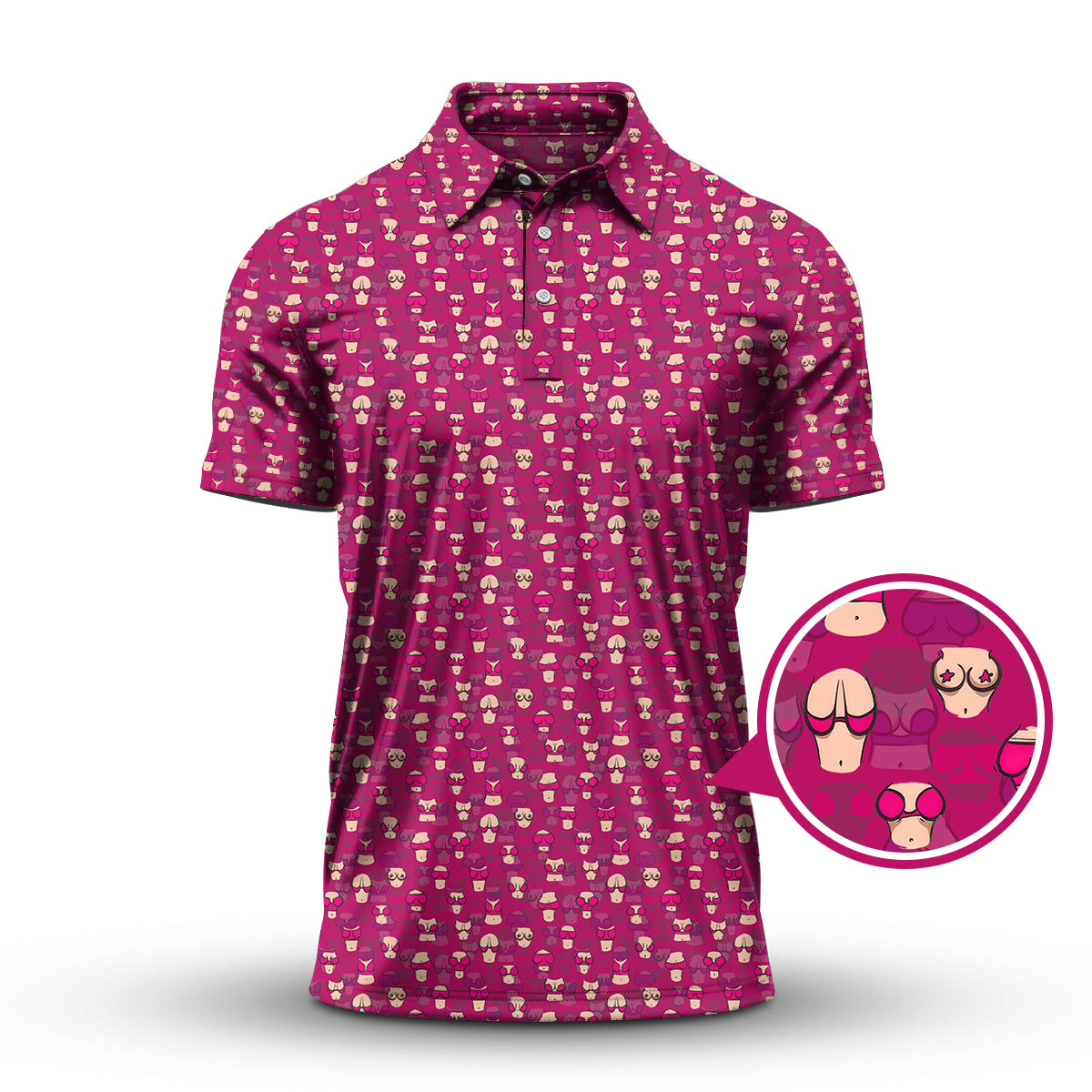 American Tatas Funny Golf Shirt, Pattern Golf Polos, Crazy Golf Shirts For Men