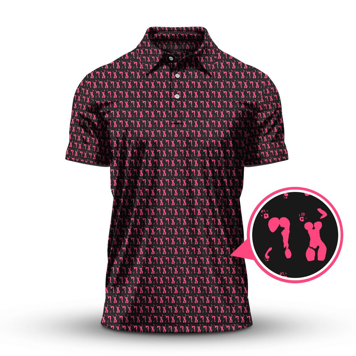 Body Art Pattern Golf Polos, Funny Golf Shirt, Crazy Golf Shirts For Men