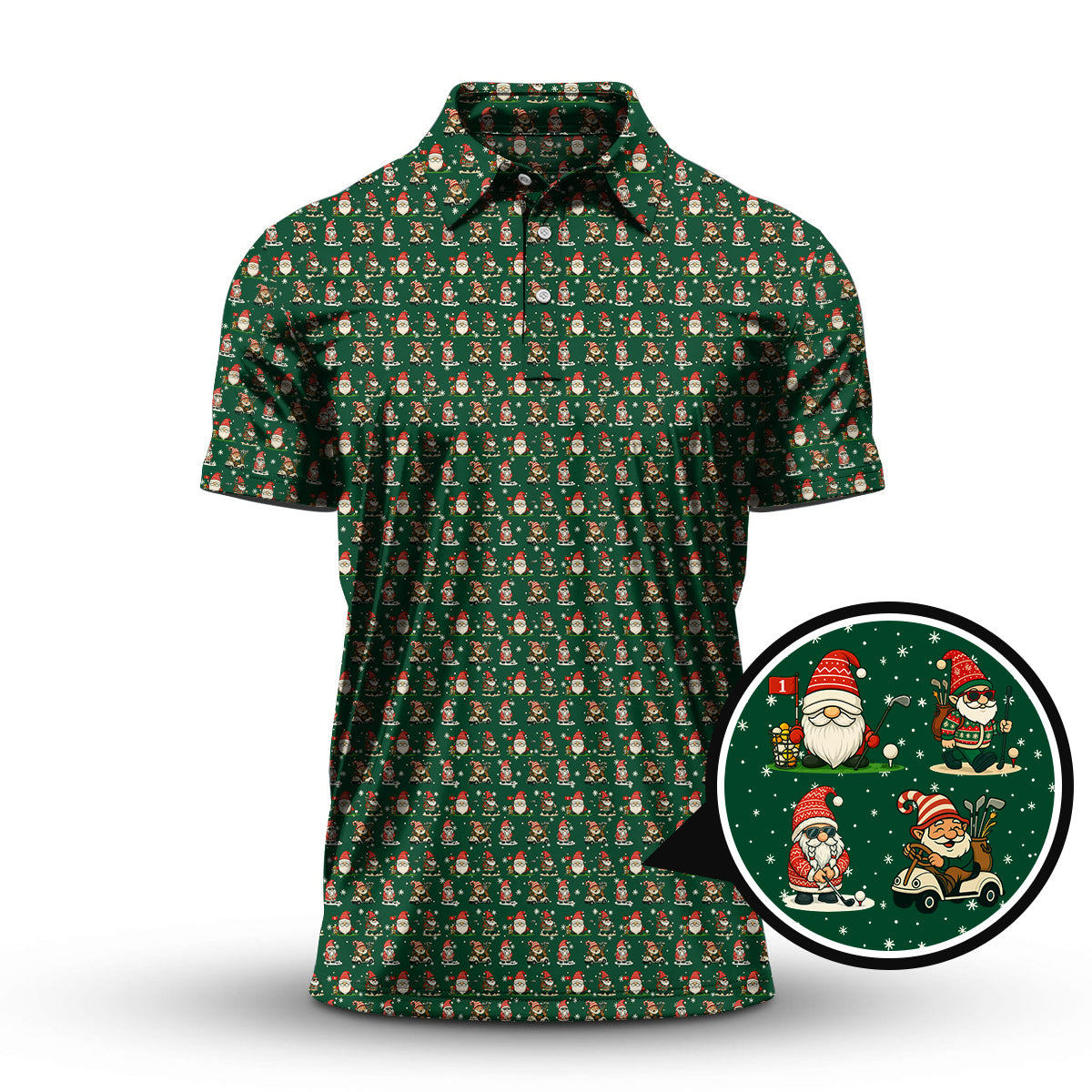 Christmas Golf Shirt, Pattern Golf Shirt For Golfer, Funny Golf Shirt For Men
