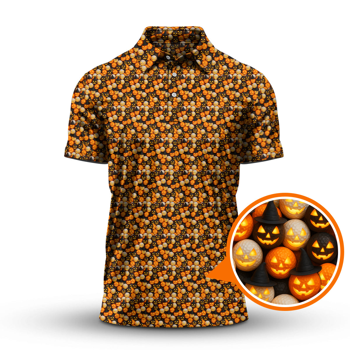 Pattern Golf Shirt For Golfer, Halloween Golf Shirt, Crazy Golf Shirt For Men