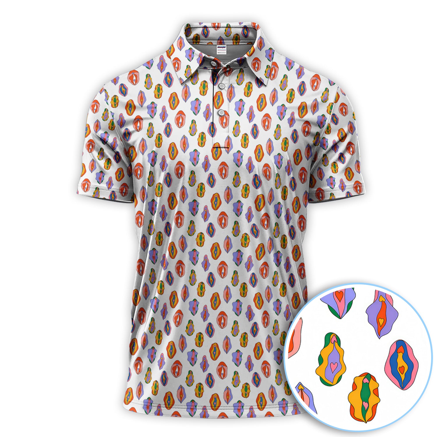 Sexy Abstract Pattern Golf Shirt, Crazy Golf Polos For Men, Golf Gift For Golfer