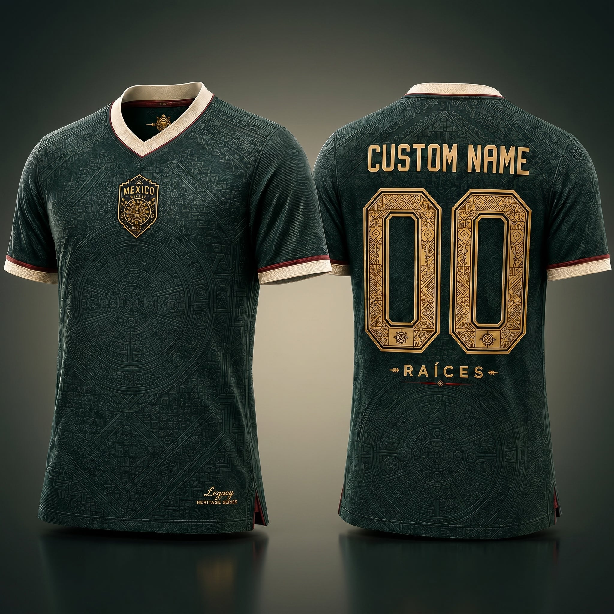 Personalized Mexico Heritage Soccer Jersey – Custom Name & Number World Cup 2026 Raíces Football Fan Shirt