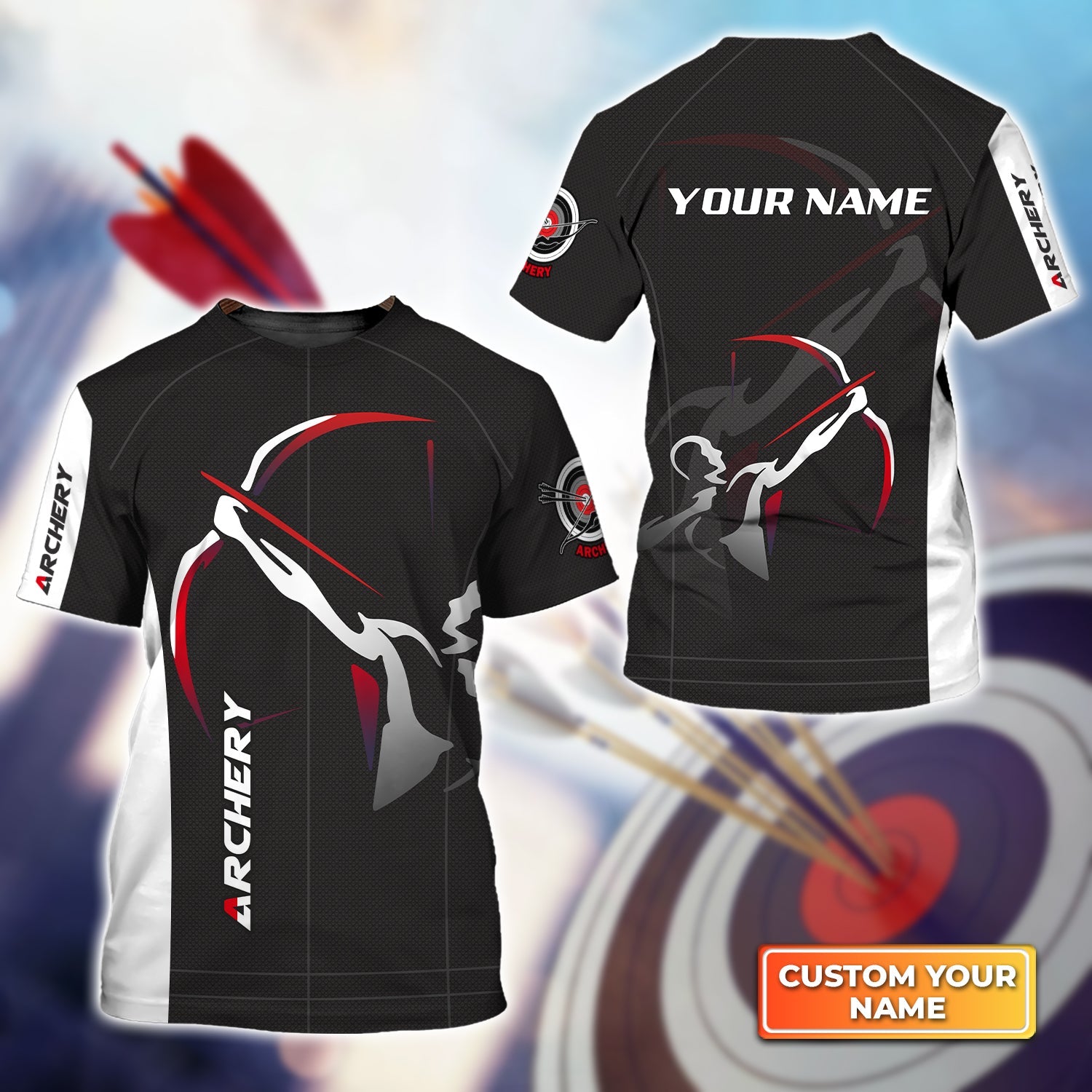 National Archery Team Personalized Name 3D Tshirt Gift For Archer