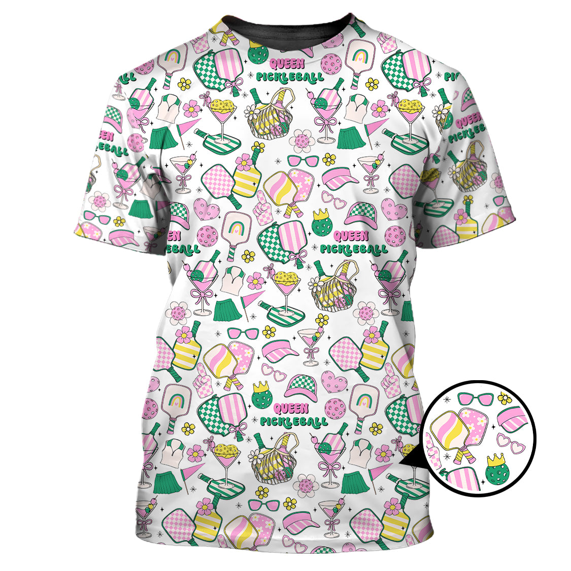 Personalized Name Women's Pickleball Shirt, Pickleball Queen T-Shirts, Gift For Pickleball Players