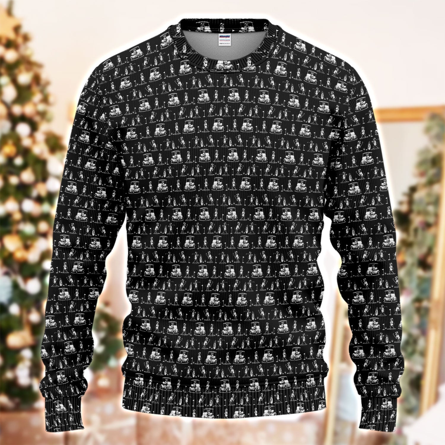 Dachshund Pattern Golf Sweater For Men, Funny Wiener Dog Golf Ugly Sweater, Crazy Golf Gift For Dogs Lover