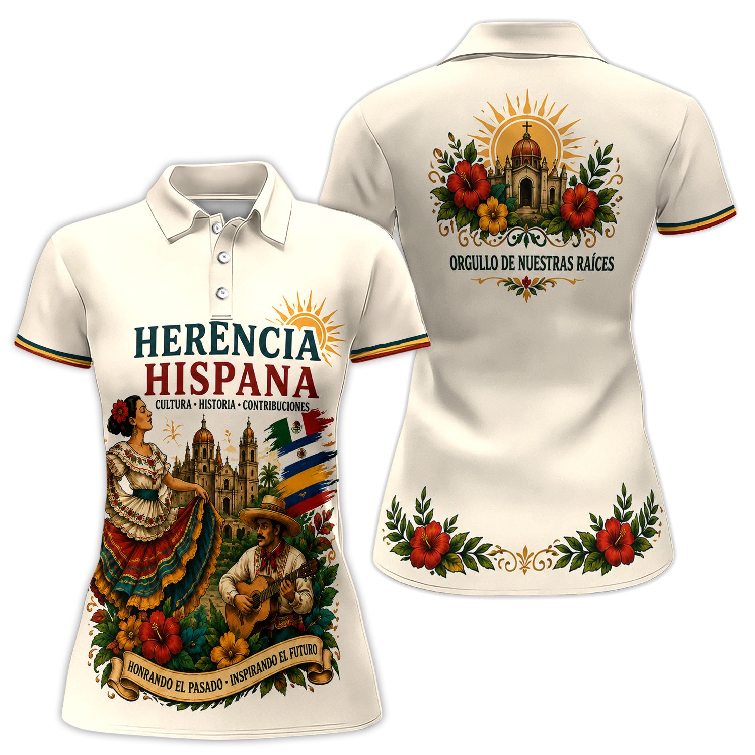 Hispanic Heritage Polo Shirt for Women – Honoring the Past, Inspiring the Future Cultural Pride Polo