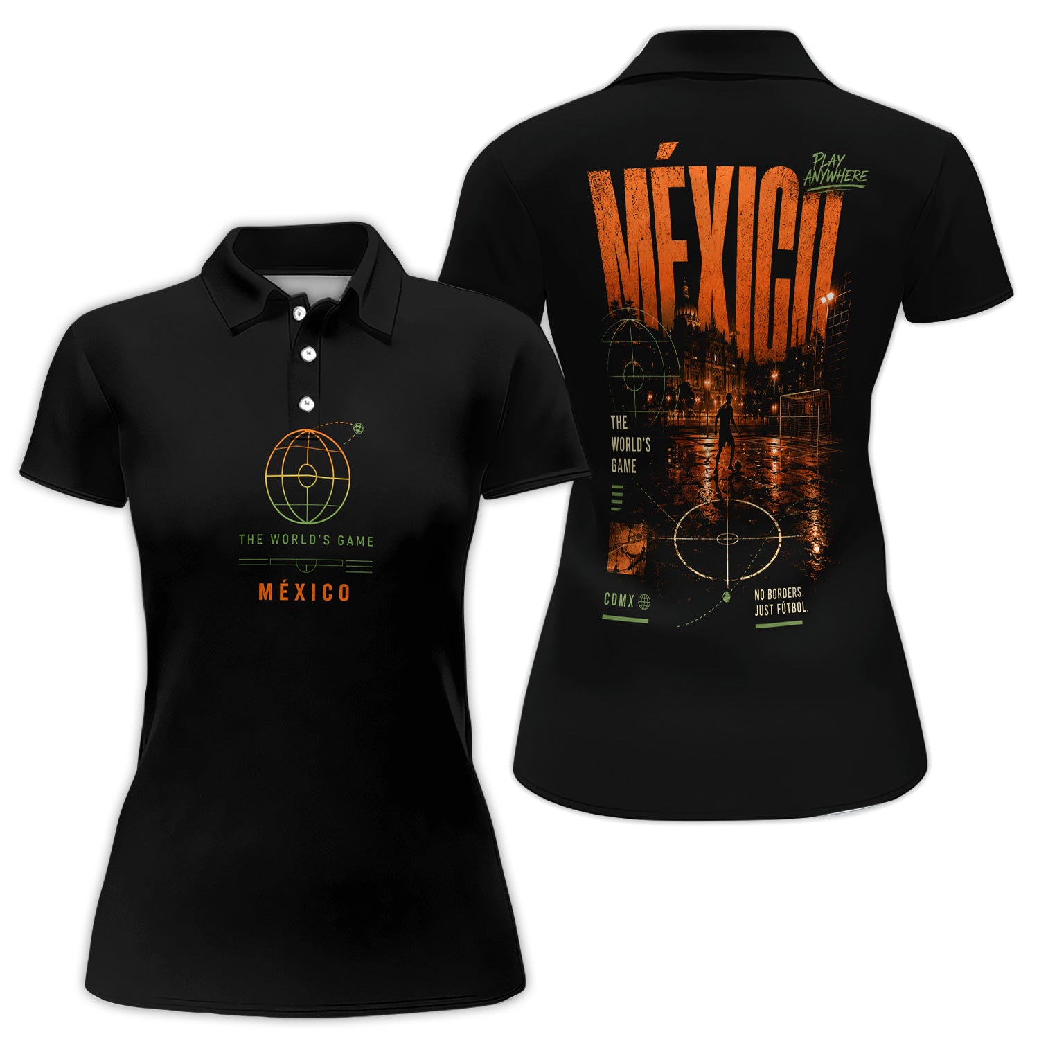 Mexico Street Football Polo Shirt for Women – The World’s Game CDMX Graphic Polo Shirt