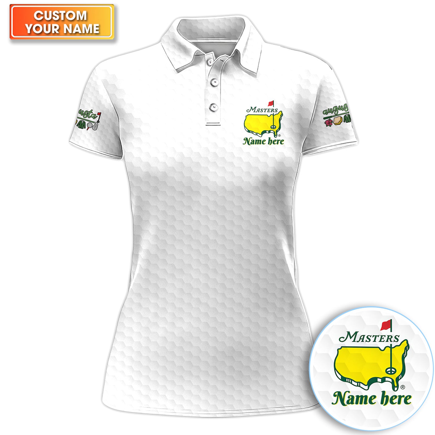 Personalized Classic Masters Augusta Golf Pattern Shirt, Custom Name Masters Golf Shirt For Women, Golf Lover Gift