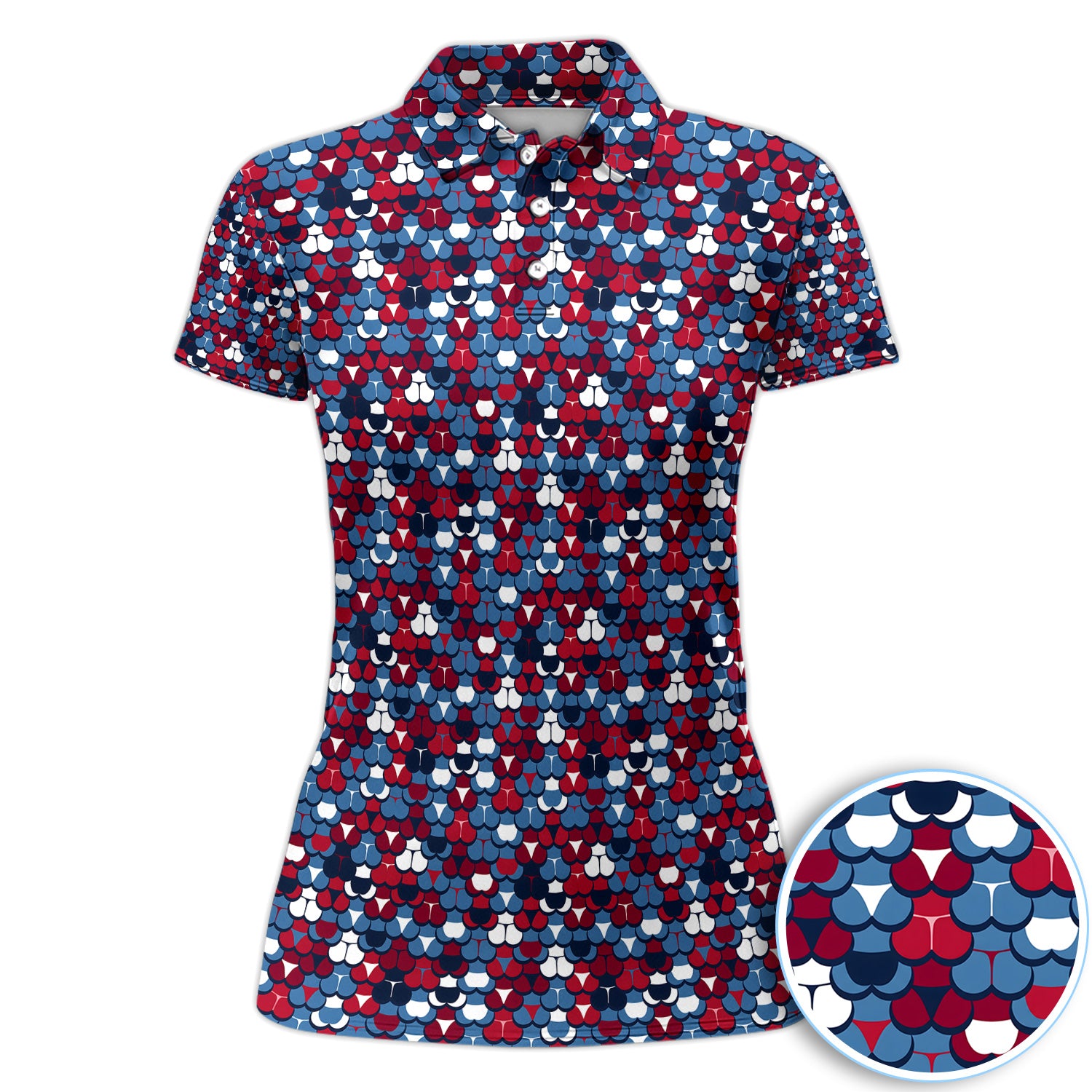 Freedom Cheeks Polo Shirt for Men – Funny Red White and Blue Butt Pattern Golf Shirt