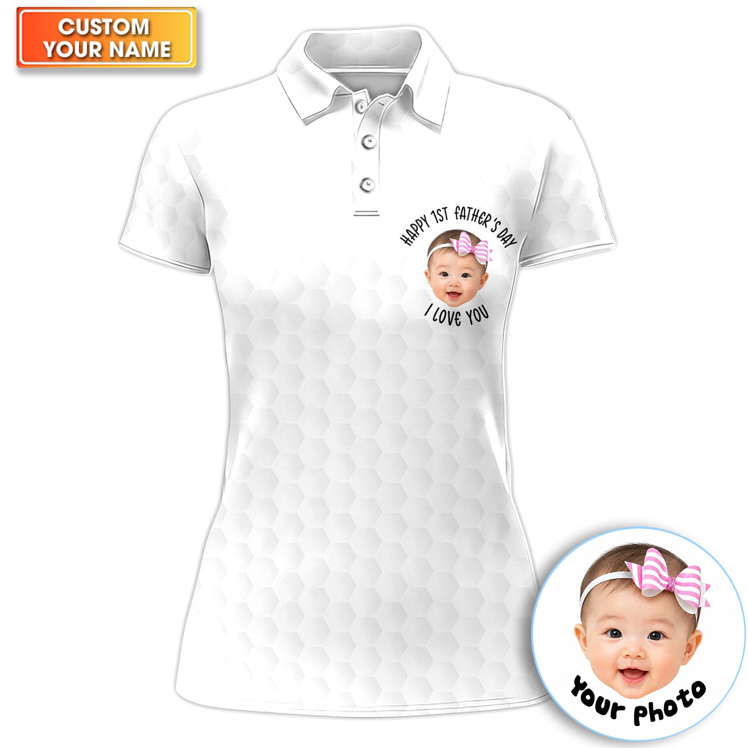 Custom Baby Photo Women's Golf Polo - Personalized Mom Life Ladies Polo Shirt