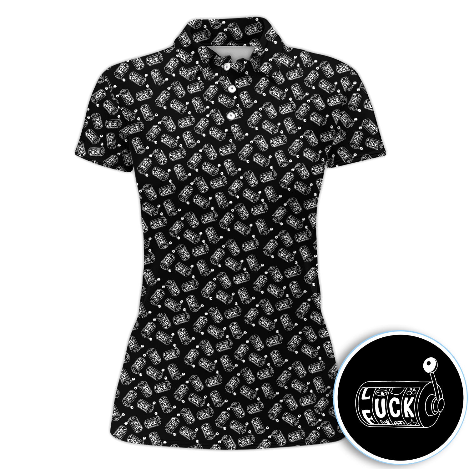 Funny Slot Machine Golf Pattern Shirt, Casino Gambling Golf Shirt For Women, Lucky Player Gift