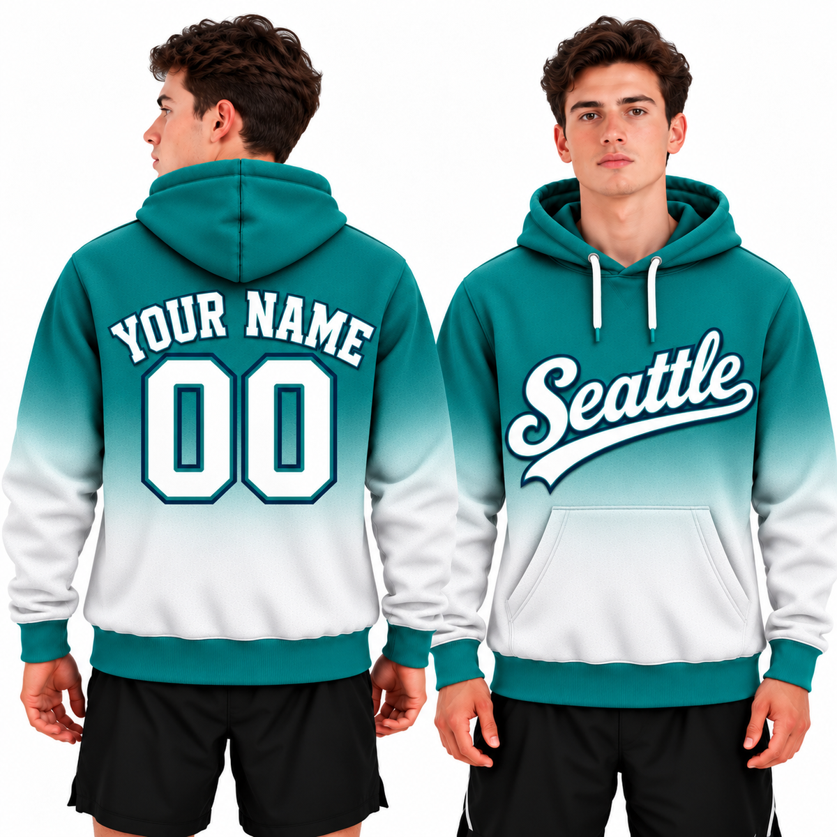 Custom Seattle Ombre Hoodie