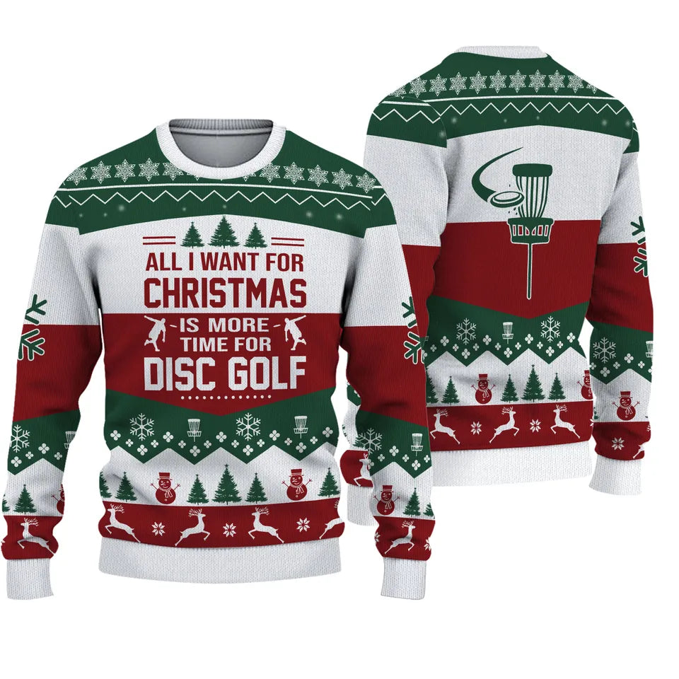 Funny Disc Golf Sweater For Men, Disc Golf Ugly Christmas Sweater, Xmas Ugly Sweater