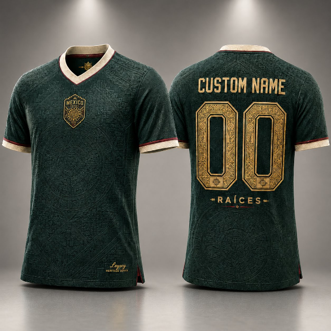 Personalized Mexico Heritage Soccer Jersey – Custom Name & Number World Cup 2026 Raíces Football Fan Shirt