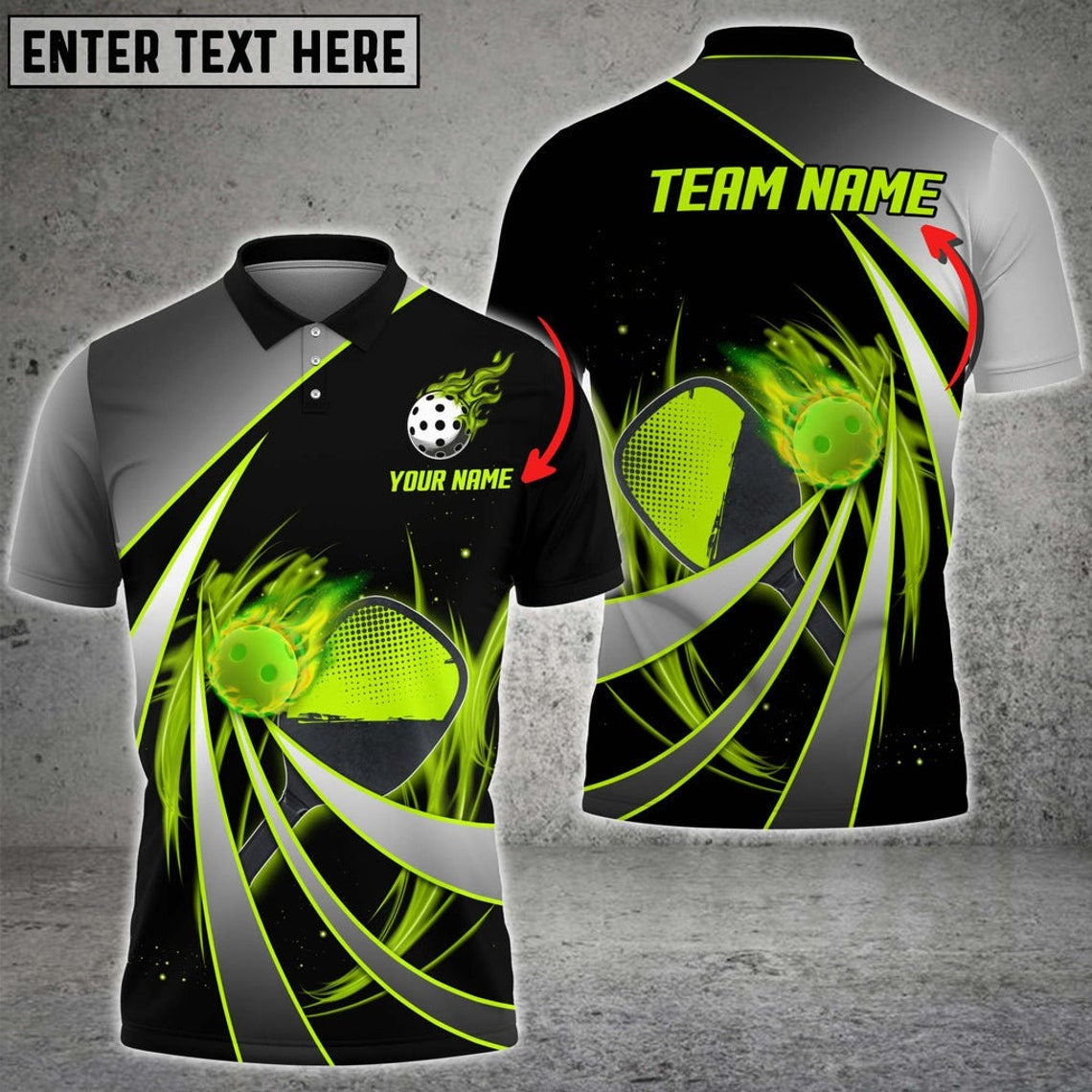 Pickleball Tornado Pattern Personalized Name and Team Name 3D Shirts Gift For Pickleball Player