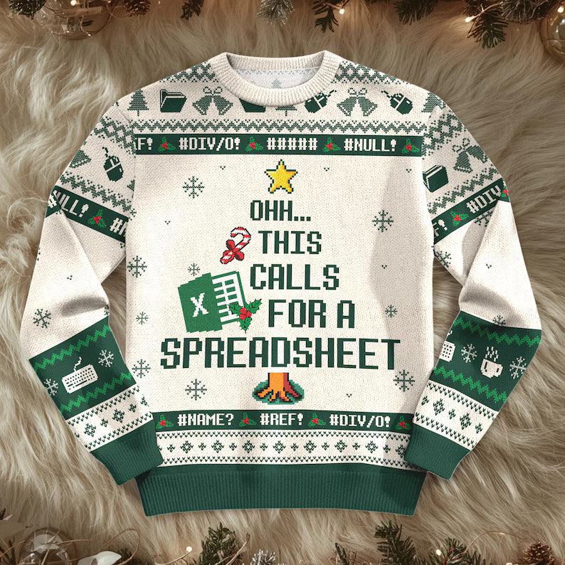 This Calls For A Spreadsheet Ugly Sweater, The Office Inspired Xmas Shirt, Funny Ugly Sweater Christmas Gift