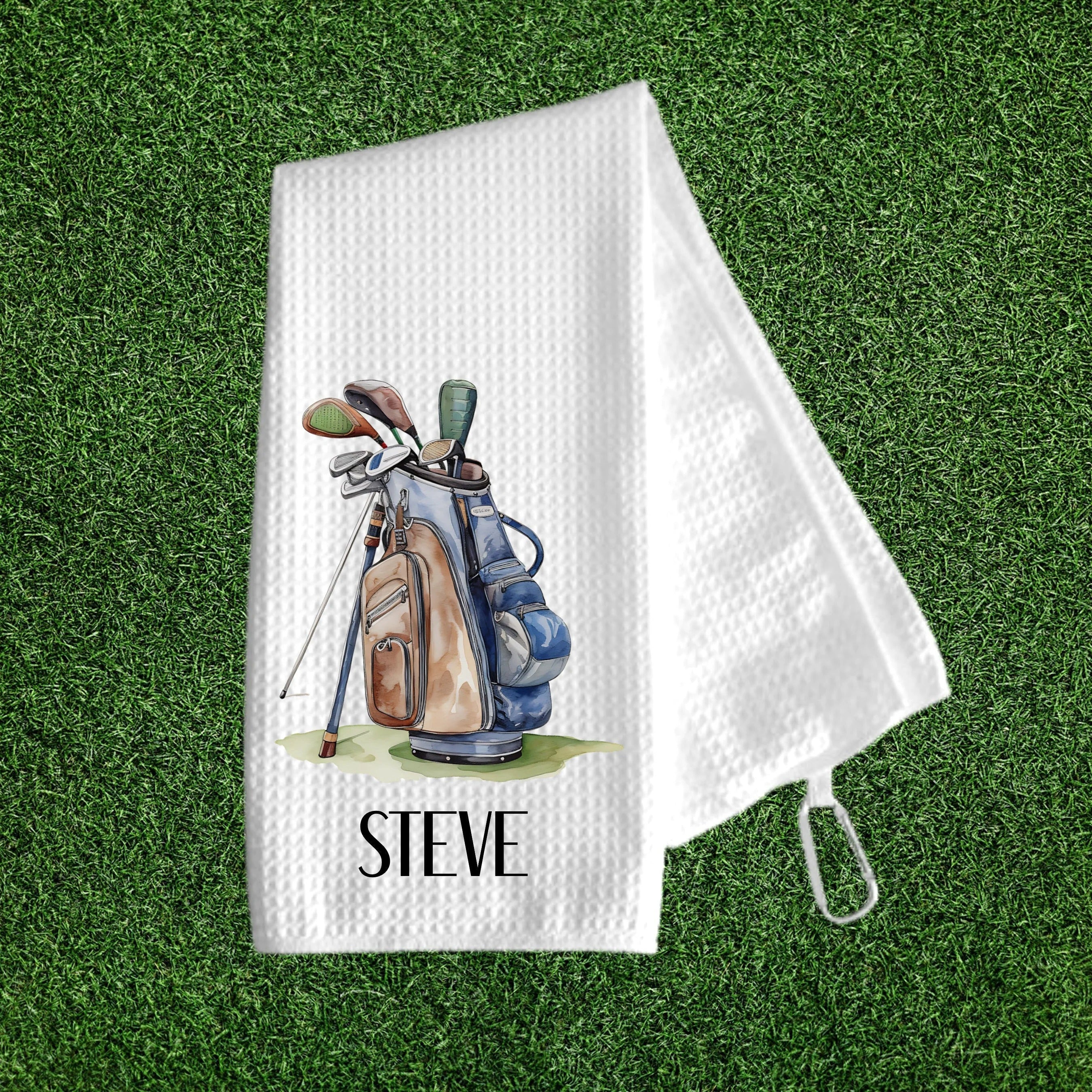 Custom Name Golf Towels For Men, Gift for Golfer, Classic Golf Towel