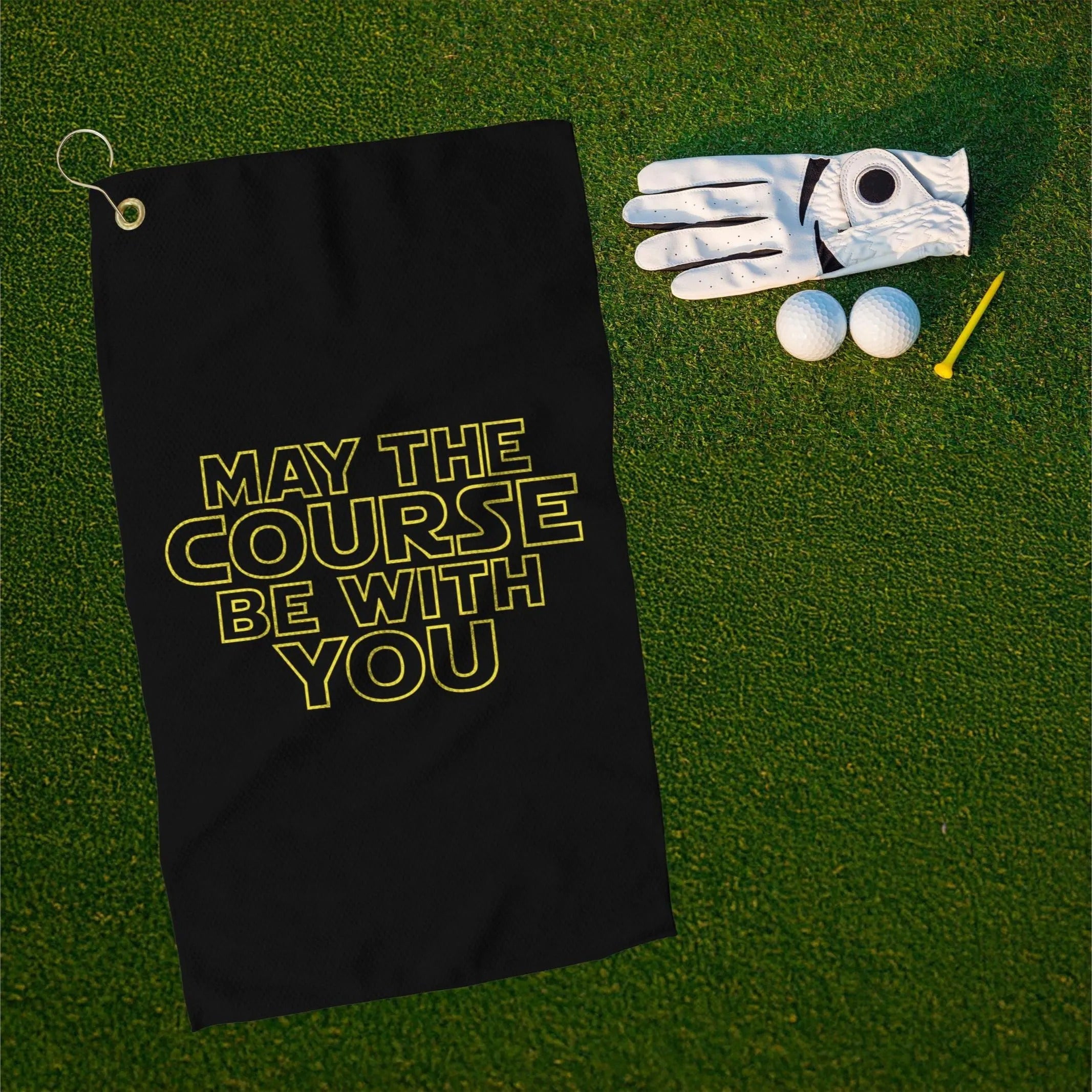 May The Course Be With You Golf Towel, Funny Golf Towels, Gift for Golf Lovers