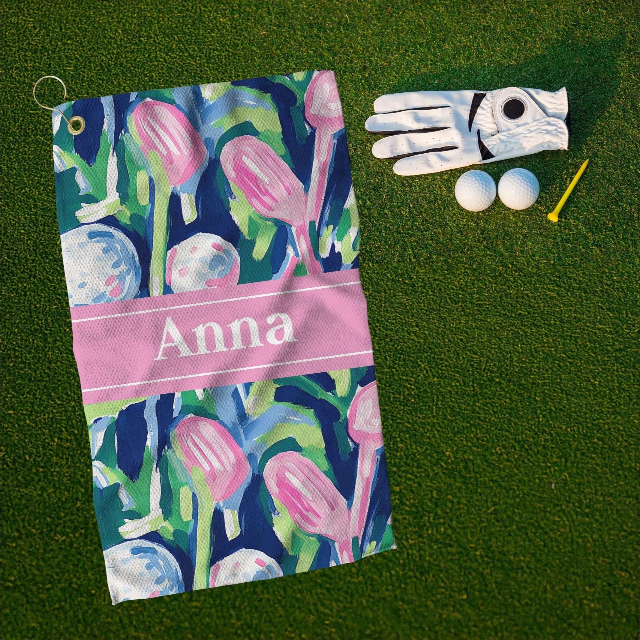 Custom Golf Towel For Women, Floral Golf Towels Pattern, Gift For Golfer